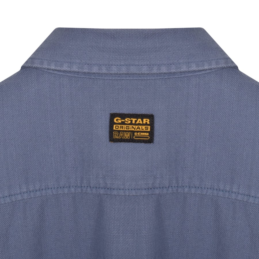G Star Raw Marine Slim Short Sleeved Shirt Blue Mainline Menswear Ireland